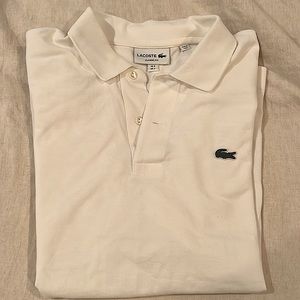 Lacoste Classic Fit - White polo shirt - Large